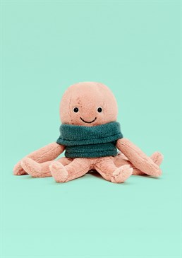 <ul>    <li>The Cozy Crew Octopus by Jellycat is a merry mariner and marvellous multi-tasker.</li>    <li>With soft, salmon-pink fur and a green knitted jumper he is the perfect cosy and stylish companion</li>    <li>And with his eight long legs he gives the best, most comforting cuddles!</li>    <li>Dimensions: 20cm high, 11cm wide</li></ul><div>&nbsp;</div>
